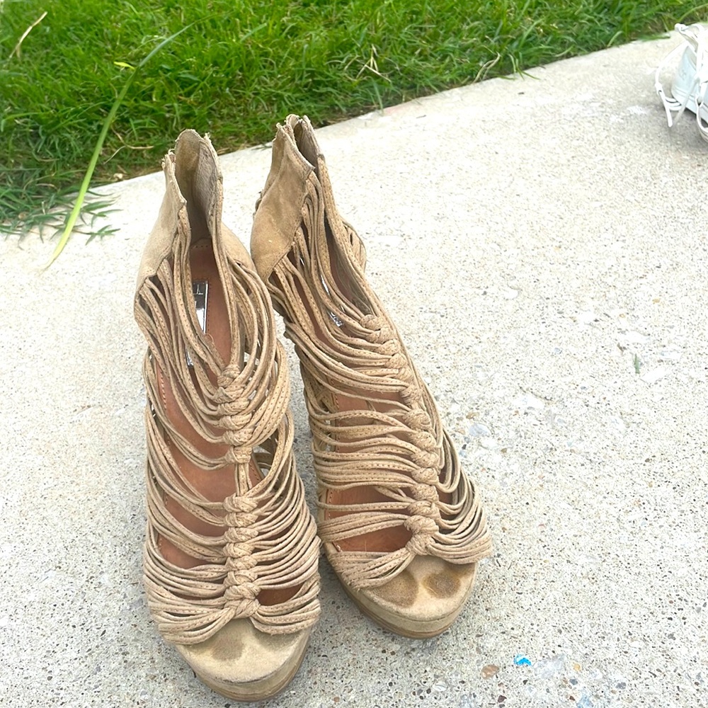 Tan shoes are for sale